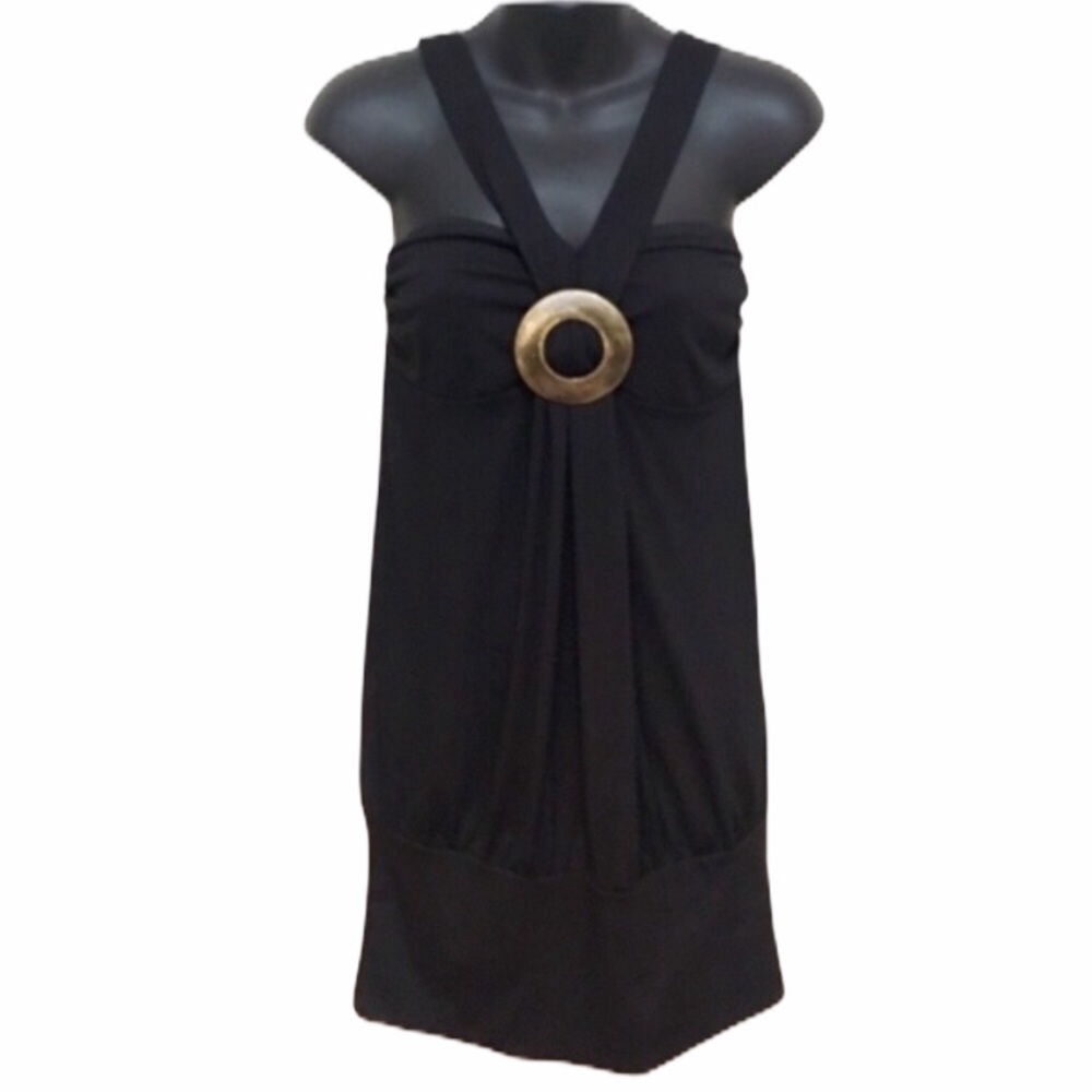 Maurices Dress  Maurice’s Small Dress Top Shirt Dress Black Gold